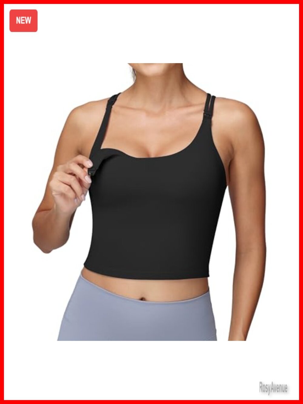 Nursing Tank Top Built-in Bra Crisscross Back Breastfeeding Workout Top